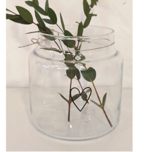 Vase aus Glas "Herz" Mittel
