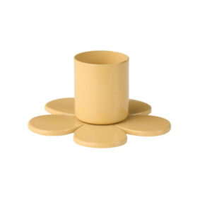 Kerzenhalter blumenförmig - buttergelb